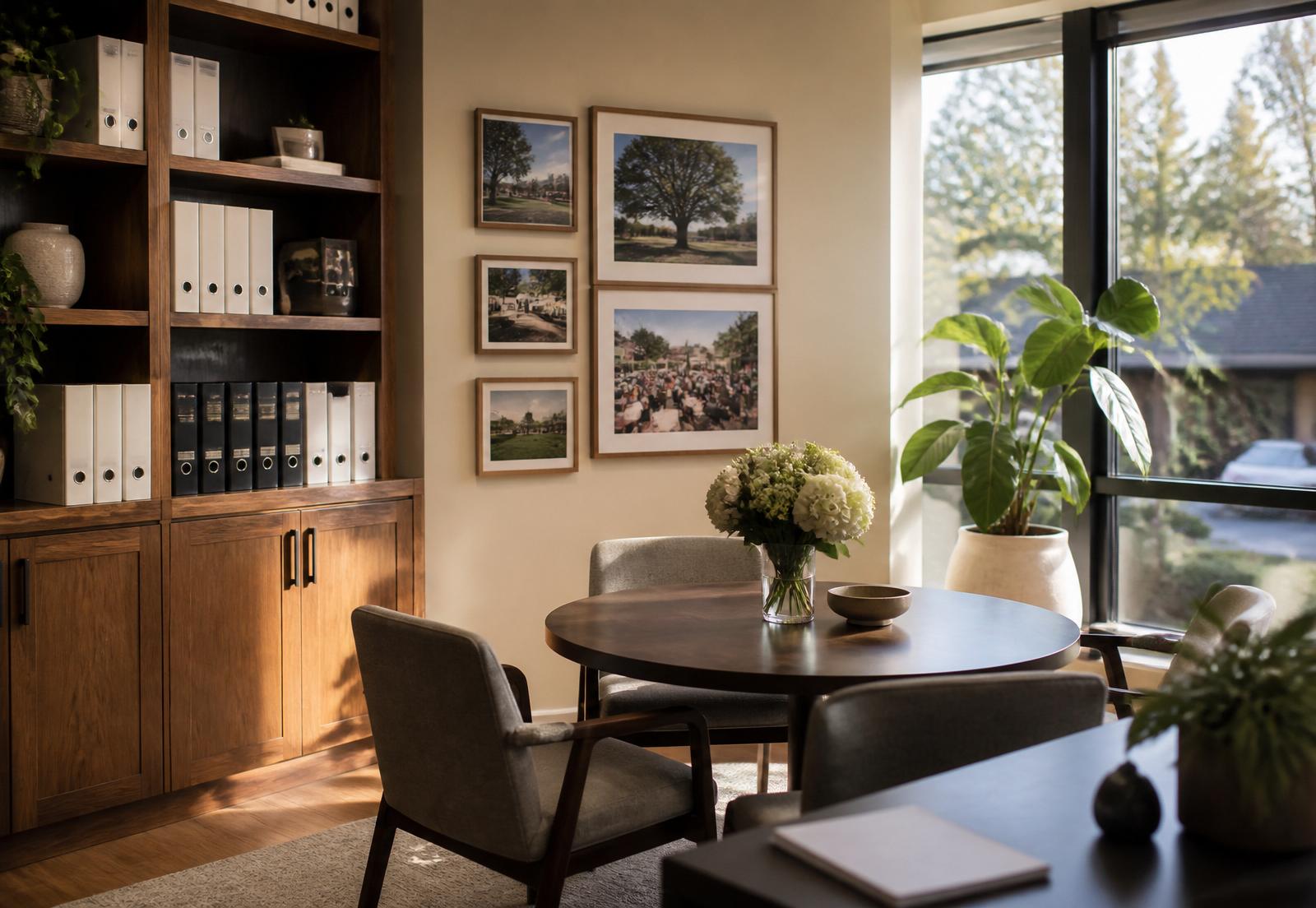 Warm interior of the JAAG Financial Services office